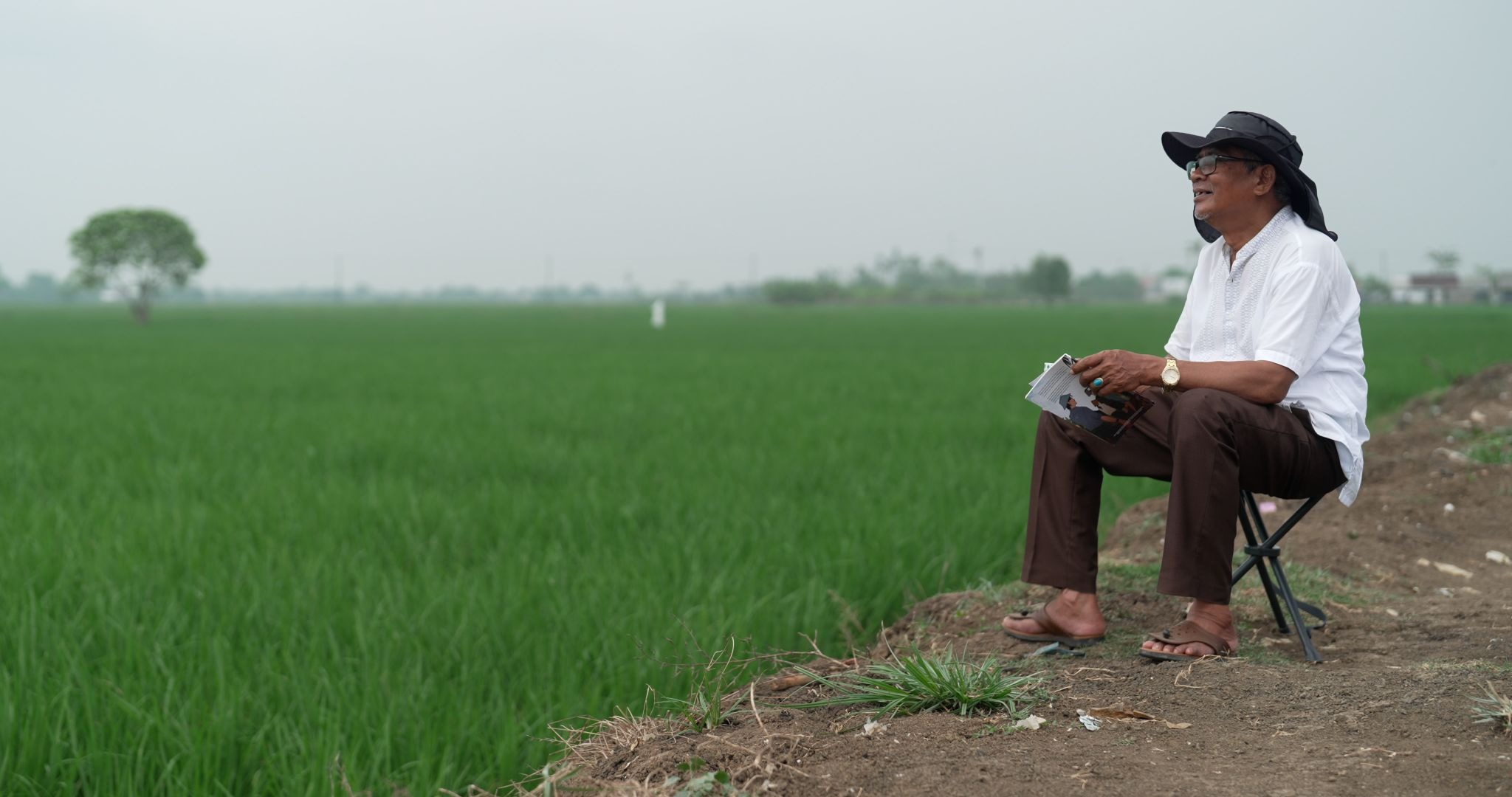 Sardi, petani beras di Kabupaten Bekasi.